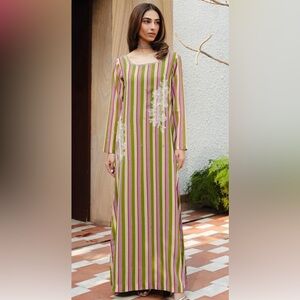 Striped Multicolor Long Sleeve Dress